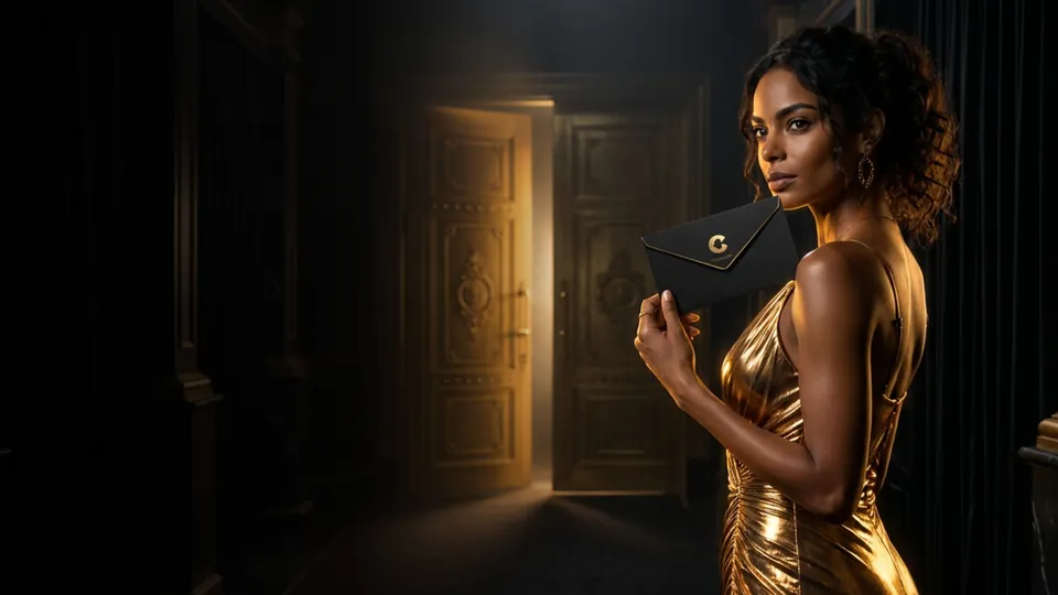 Frau im goldenen Kleid – CASINORO Online Casino Schweiz